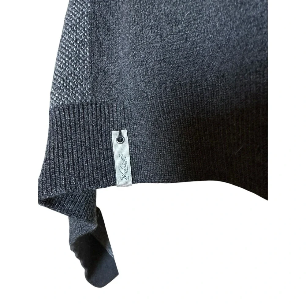 Woolrich Wool‎ Cardigan Wrap LARGE Open Front Plaid Chic Workwear Layering Boxy